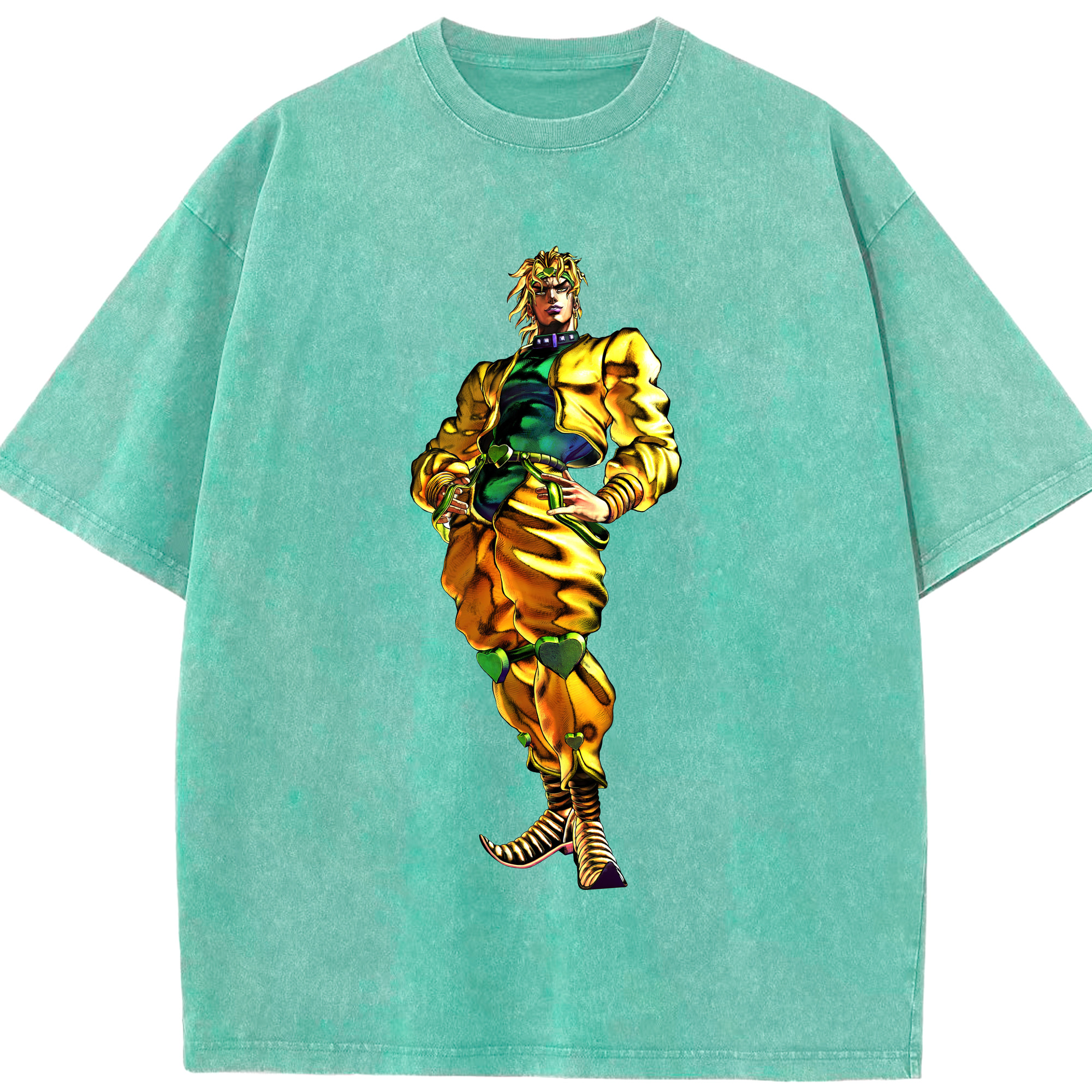 （画像用） ジョジョの奇妙な冒険 ディオ?ブランドー JoJo's Bizarre Adventure Dio Brando 綿100% ヴィンテージ風 半袖Tシャツ（フロントプリント）